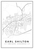 Street map poster of Earl Shilton town centre, Leicestershire