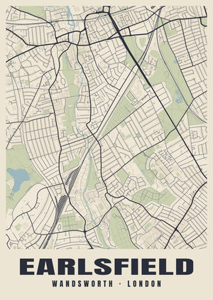 Earlsfield Heritage Street Map Poster