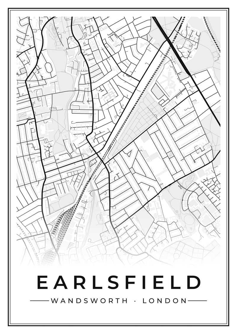 Earlsfield Street Map Poster