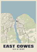 Street map poster of East Cowes, Isle of Wight