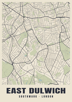 East Dulwich Heritage Street Map Poster
