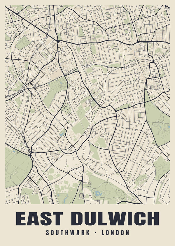East Dulwich Heritage Street Map Poster