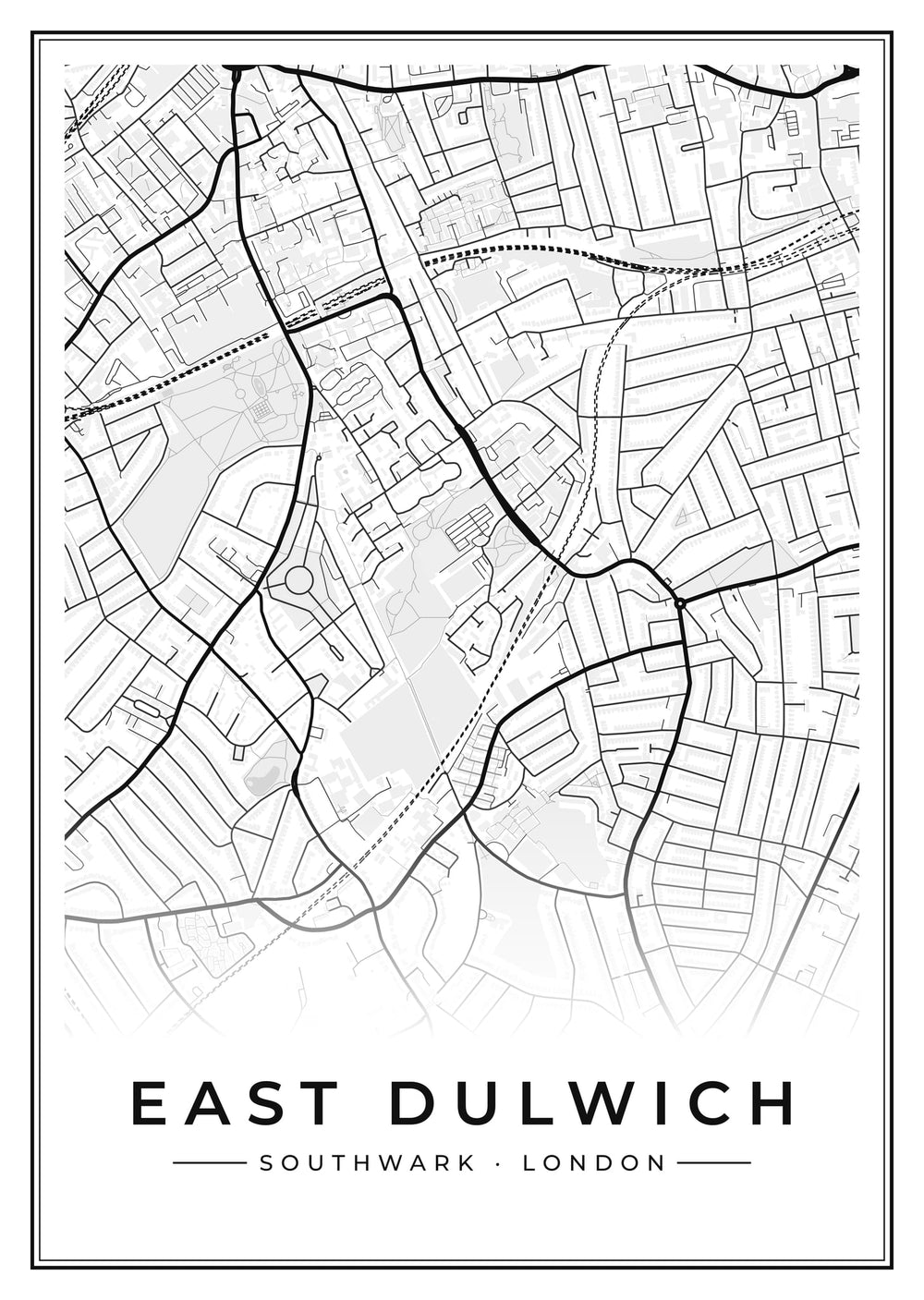 East Dulwich Street Map Poster