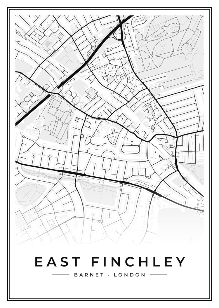 East Finchley Street Map Poster