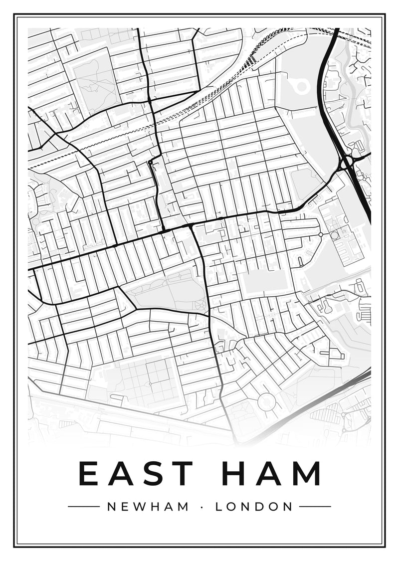 East Ham Street Map Poster