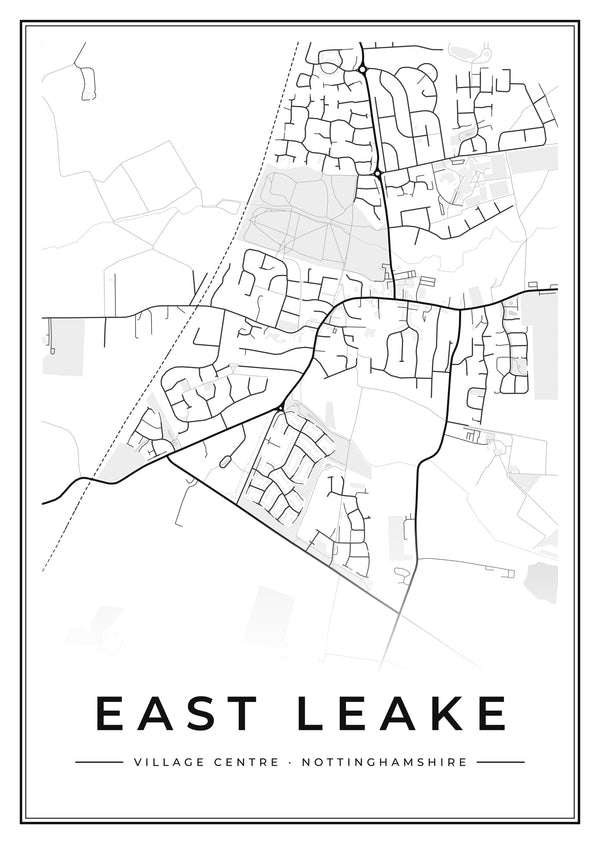 East Leake Village Centre Street Map Poster
