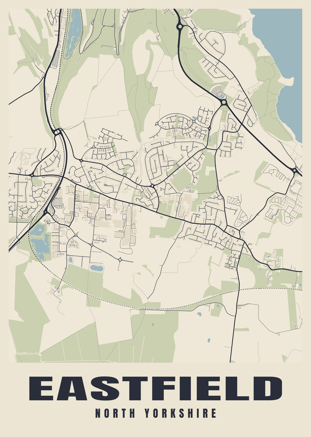 Street map poster of Eastfield, North Yorkshire