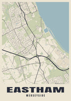 Street map poster of Eastham, Merseyside