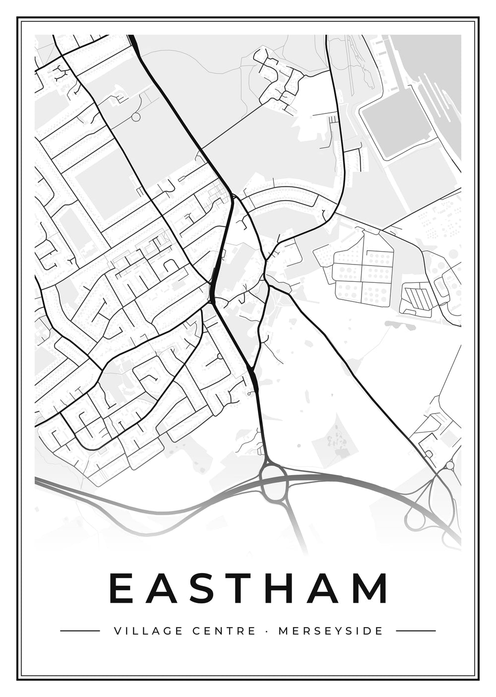 Eastham Village Centre Street Map Poster