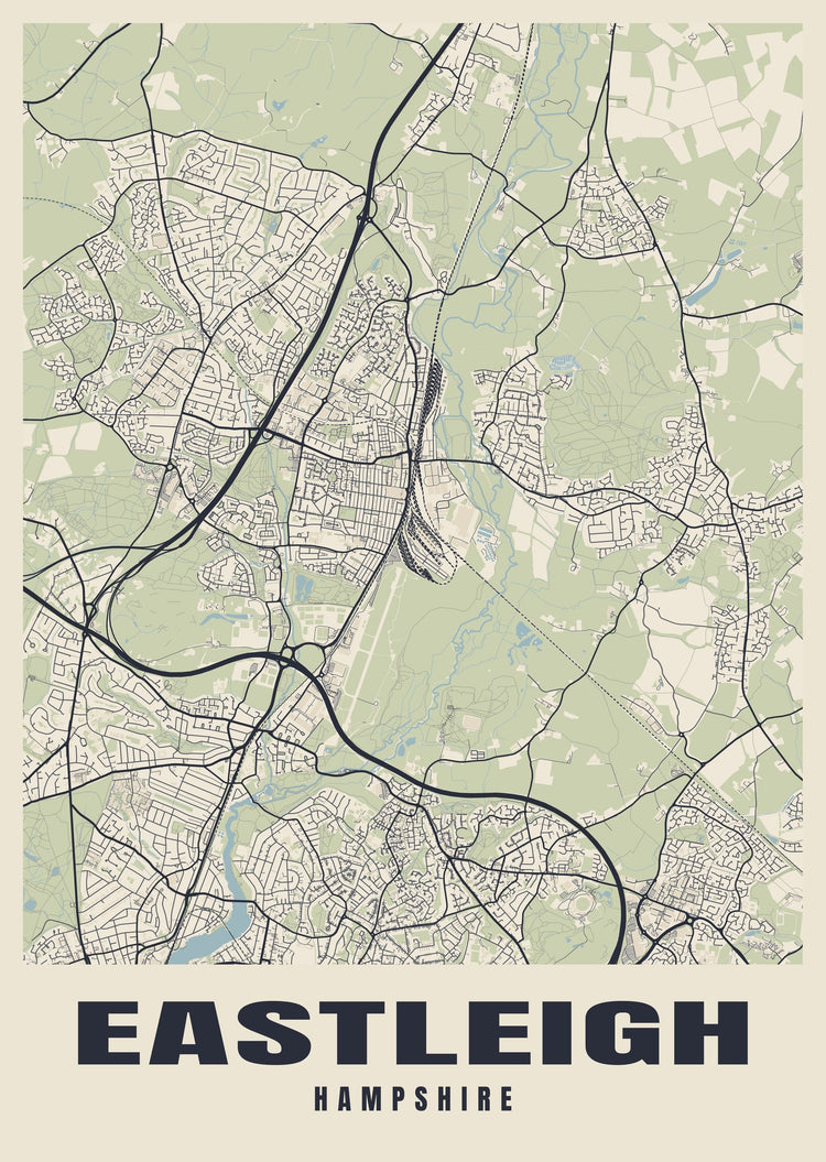 Eastleigh Street Map Poster