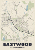 Street map poster of Eastwood, Nottinghamshire