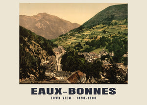 Stadtansicht, Eaux-Bonnes — 1890–1900 · Historischer Photochromdruck