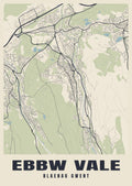 Street map poster of Ebbw Vale, Blaenau Gwent