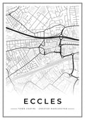 Street map poster of Eccles town centre, Greater Manchester