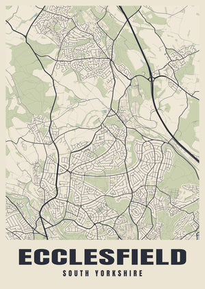 Ecclesfield Street Map Poster