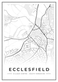 Street map poster of Ecclesfield village centre, South Yorkshire
