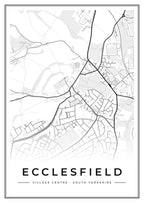 Street map poster of Ecclesfield village centre, South Yorkshire