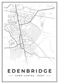 Street map poster of Edenbridge town centre, Kent