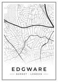 Street map poster of Edgware, Barnet, London