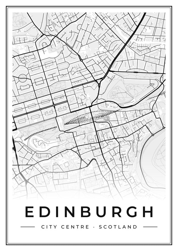 Edinburgh City Centre Street Map Poster