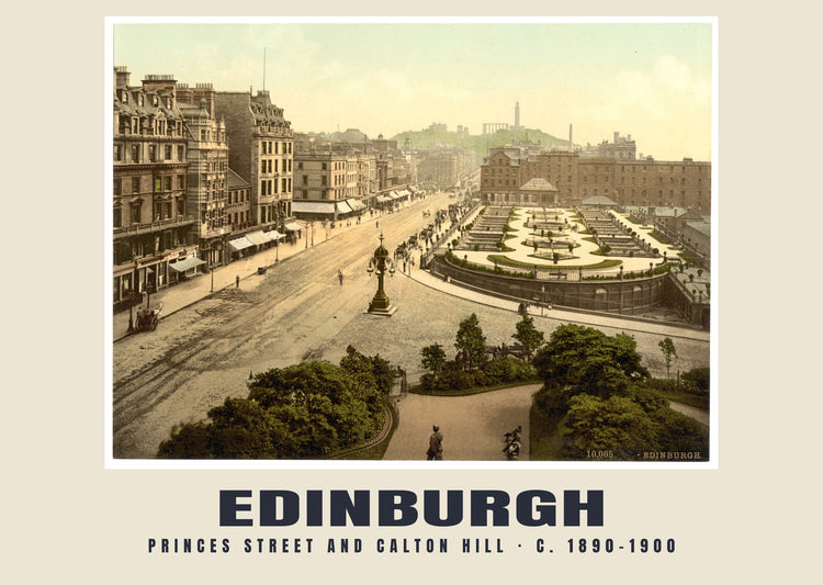 Princes Street und Calton Hill, Edinburgh, ca. 1890–1900 Historischer Druck