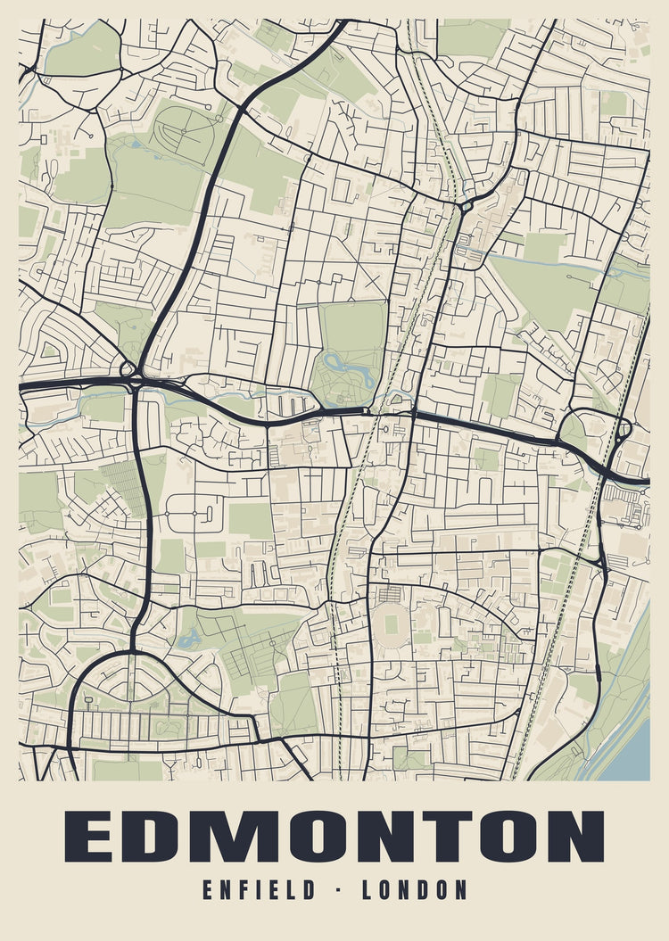 Edmonton Heritage Street Map Poster