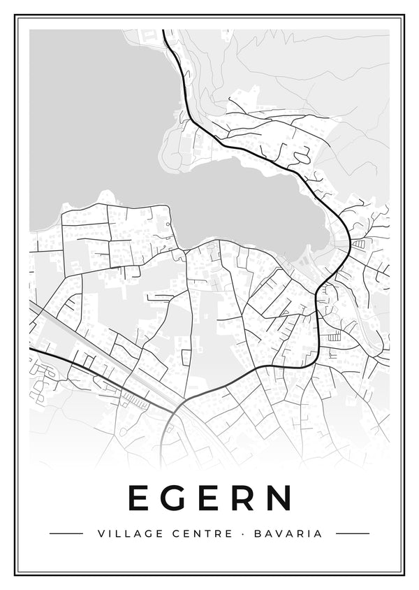 Egern Village Centre Street Map Poster