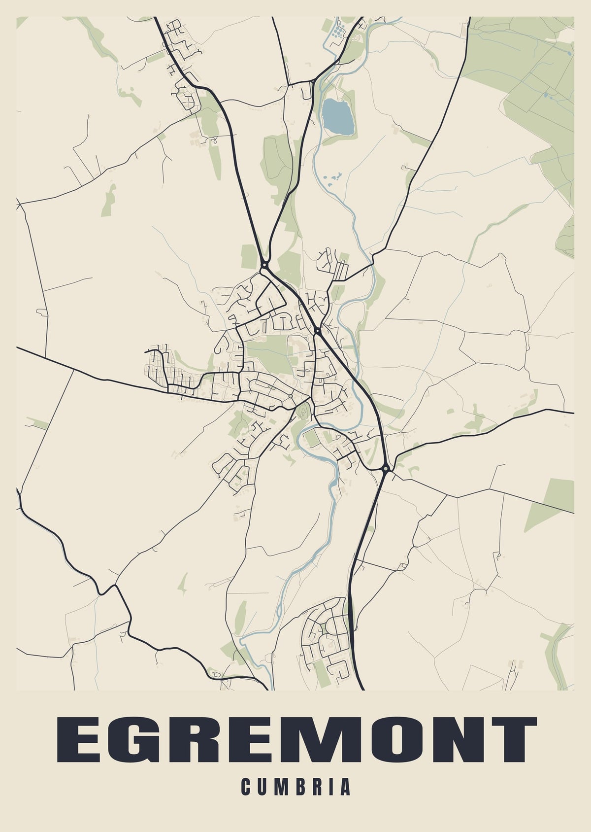 Street map poster of Egremont, Cumbria