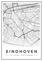 Street map poster of Eindhoven city centre, North Brabant