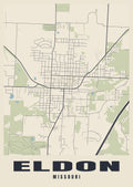 Street map poster of Eldon, Missouri
