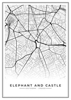 Street map poster of Elephant and Castle, Southwark, London