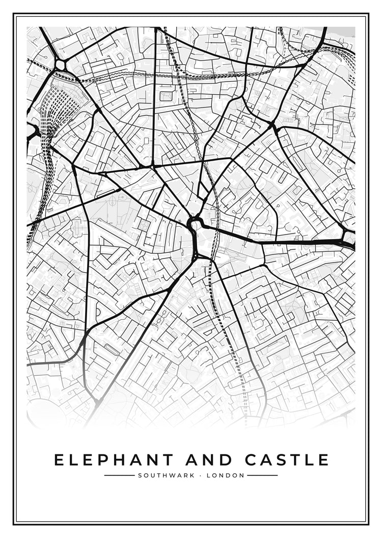 Elephant and Castle Street Map Poster