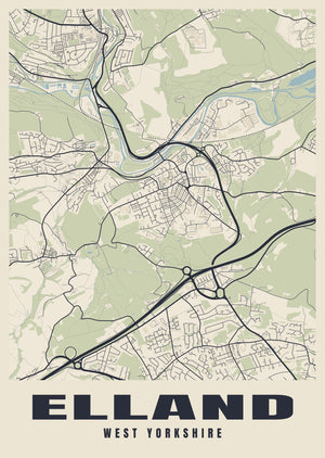 Elland Street Map Poster