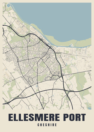 Ellesmere Port Street Map Poster