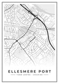 Street map poster of Ellesmere Port town centre, Cheshire