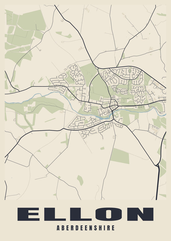 Ellon Street Map Poster
