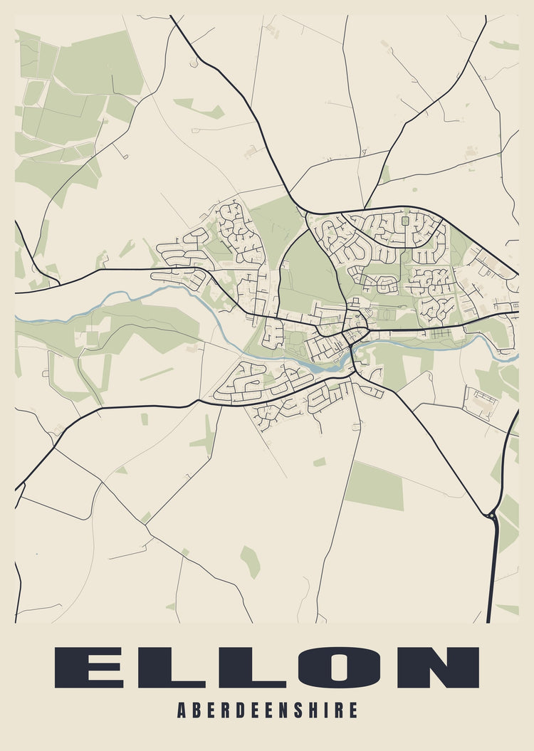 Ellon Street Map Poster