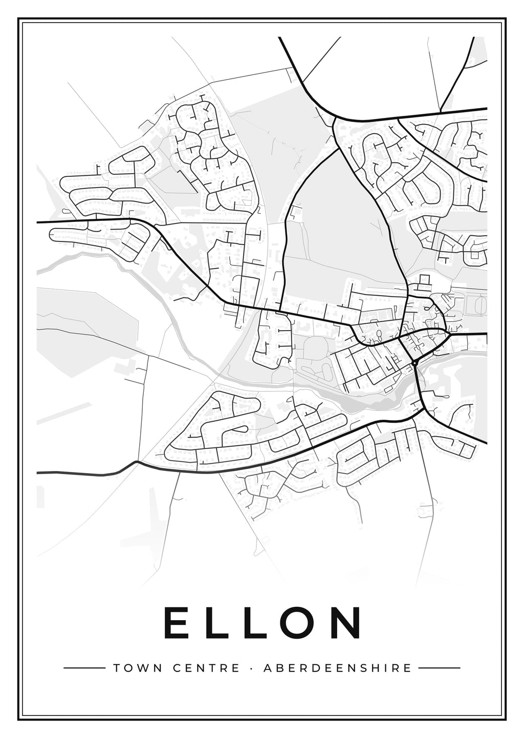 Street map poster of Ellon town centre, Aberdeenshire