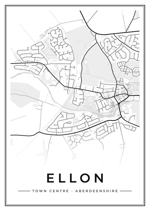 Ellon Town Centre Street Map Poster