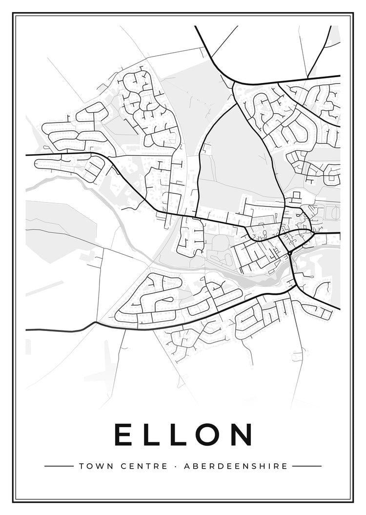Ellon Town Centre Street Map Poster