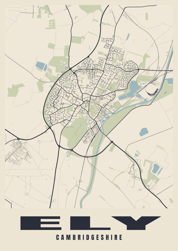 Ely Street Map Poster