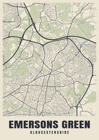 Street map poster of Emersons Green, Gloucestershire