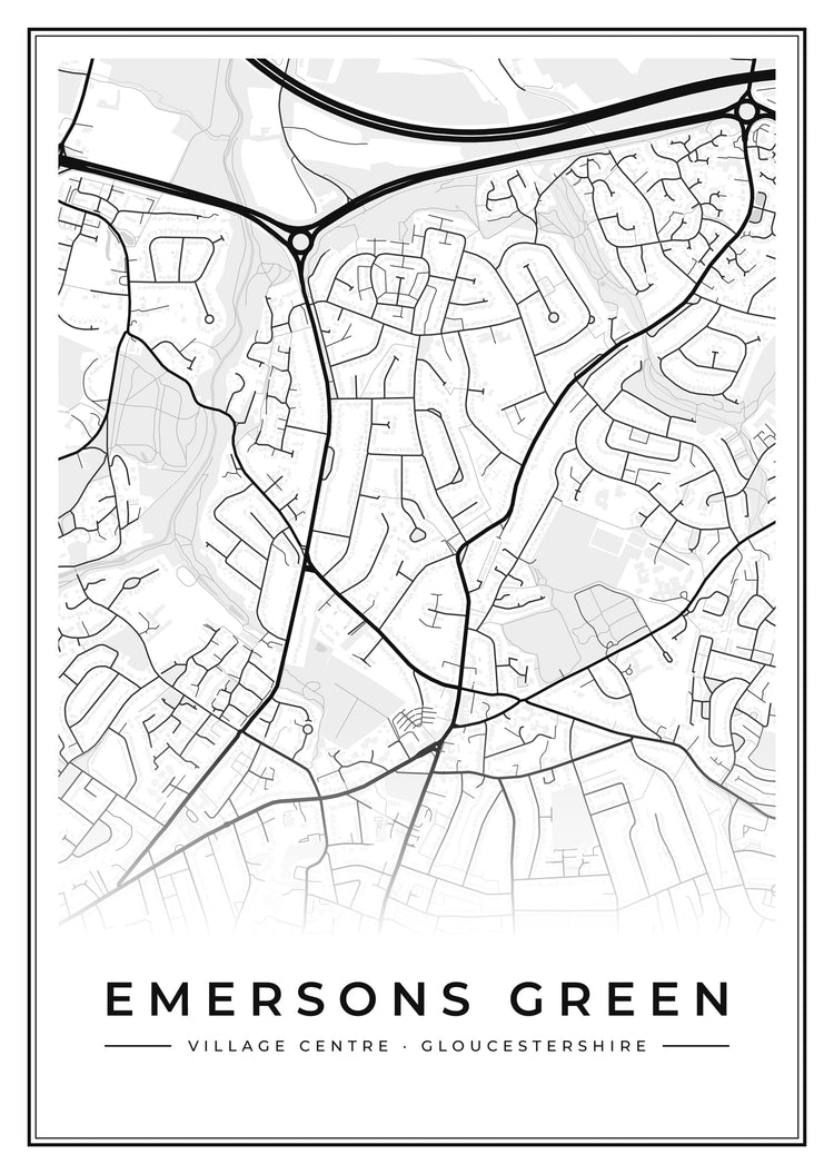 Emersons Green Village Centre Street Map Poster