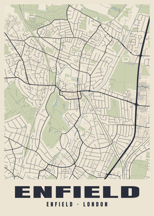 Enfield Heritage Street Map Poster