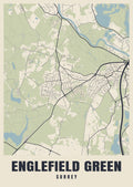 Street map poster of Englefield Green, Surrey
