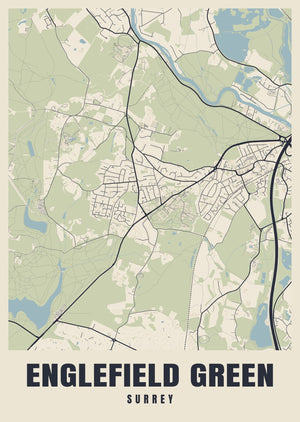 Englefield Green Street Map Poster