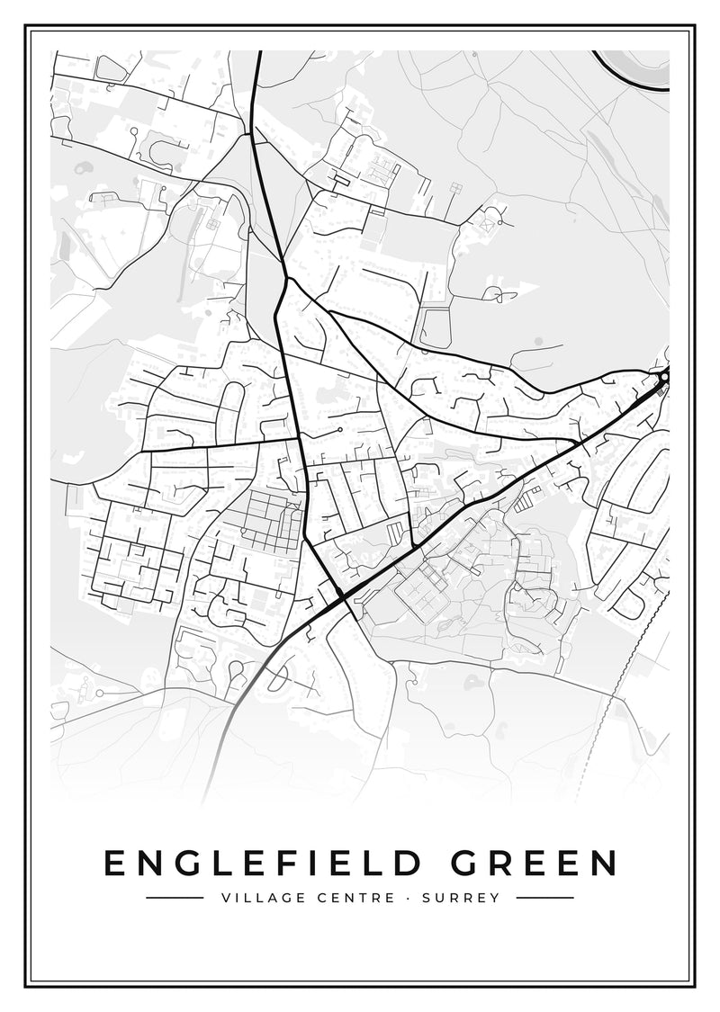 Englefield Green Village Centre Street Map Poster