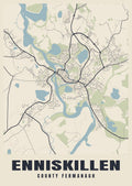 Street map poster of Enniskillen, County Fermanagh