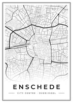 Street map poster of Enschede city centre, Overijssel