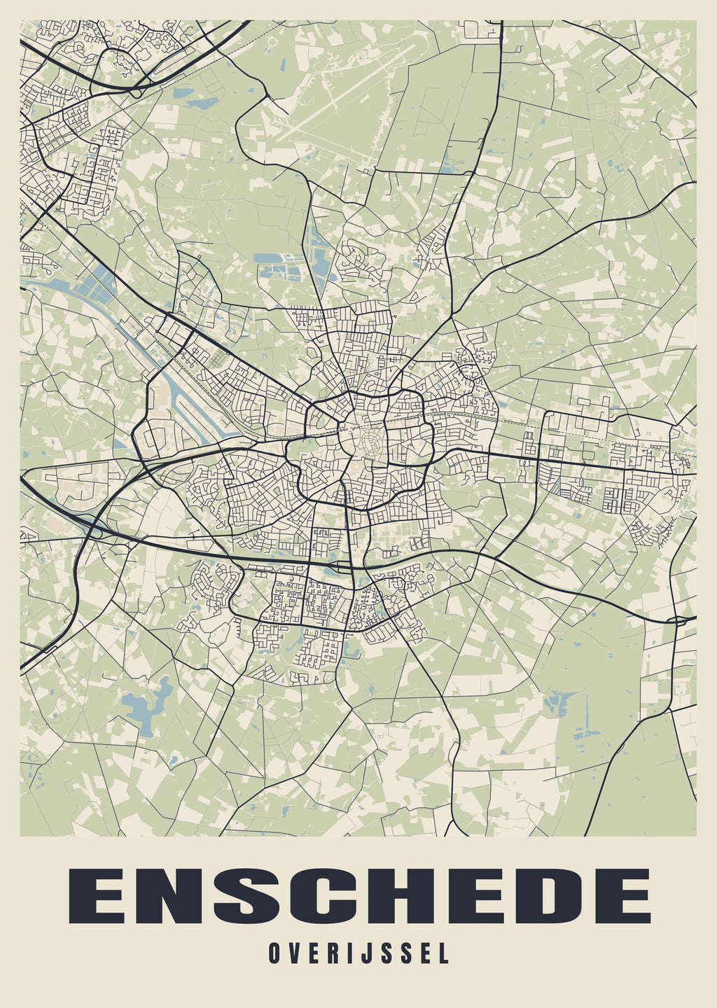 Street map poster of Enschede, Overijssel